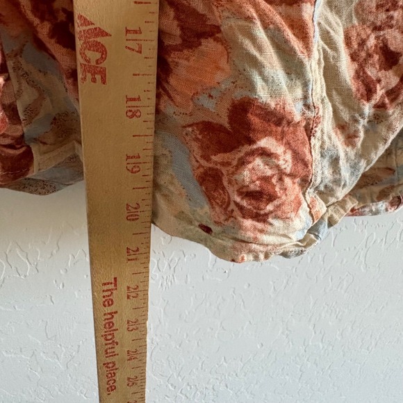 Free People found You Floral Blouse Button Down Peasant Top Ruffle Sleeve Medium - Picture 7 of 7